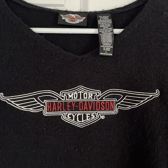 Authentic VINTAGE Harley Davidson Black V-neck sweater - Picture 3 of 7